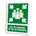 Despre noi indicator loc de adunare în caz de urgență