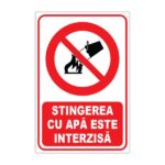 Despre noi autocolant stingerea cu apă interzisă