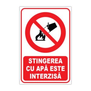 autocolant stingerea cu apă interzisă